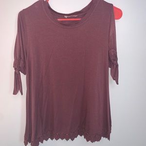 Peekaboo shoulder top